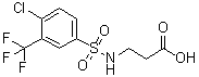 structure of CAS# 612043-43-3, N-[[4-Chloro-3-(trifluoromethyl)phenyl]sulfonyl]-beta-alanine
