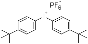 structure of CAS# 61358-25-6, Bis(4-tert-butylphenyl)iodonium hexafluorophosphate