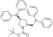 structure of CAS# 61478-28-2, (2S,4S)-(-)-N-BOC-4-Diphenylphosphino-2-diphenylphosphinomethyl-pyrrolidine