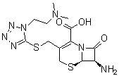 (6R,7R)-7-Amino-3-[[[1-[2-(dimethylamino)ethyl]-1H-tetrazol-5-yl]thio]methyl]-8-oxo-5-thia-1-azabicyclo[4.2.0]oct-2-ene-2-carboxylic acid molecular structure (CAS 61607-66-7)