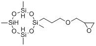 CAS # 61614-55-9 (208046-28-0), 2,4,6,8-Tetramethyl-2-(3-(2-oxiranylmethoxy)propyl)-cyclotetrasiloxane, 2,4,6,8-tetramethyl-2-[3-(oxiran-2-ylmethoxy)propyl]-1,3,5,7,2,4,6,8-tetraoxatetrasilocane
