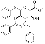 CAS 登录号：616876-73-4, 苯基 3-O-(苯基甲基)-1-硫代-alpha-L-吡喃艾杜糖醛苷酸甲酯 2-苯甲酸酯