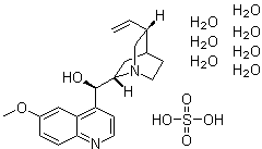 奎宁硫酸盐七水合物分子结构 (CAS 6183-68-2)