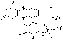 Riboflavin 5'-monophosphate sodium salt dihydrate molecular structure (CAS 6184-17-4)