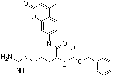 N-[(1S)-4-[(氨基亚胺甲基)氨基]-1-[[(4-甲基-2-氧代-2H-1-苯并吡喃-7-基)氨基]羰基]丁基]氨基甲酸苄酯分子结构 (CAS 62037-44-9)