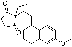 2-[(2E)-2-(3,4-二氢-6-甲氧基-1(2H)-萘亚基)乙基]-2-乙基-1,3-环戊二酮分子结构 (CAS 62298-52-6)
