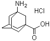 structure of CAS# 6240-01-3, 3-Amino-1-adamantanecarboxylic acid hydrochloride