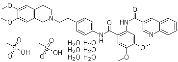 CAS 登录号：625375-83-9, Tariquidar 二甲磺酸盐六水合物