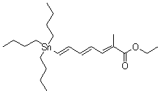 2-甲基-7-(三丁基锡烷基)-2,4,6-庚三烯酸乙酯分子结构 (CAS 625823-98-5)