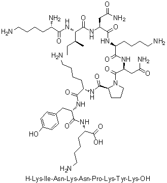 CAS # 625854-71-9, L-Lysyl-L-isoleucyl-L-asparaginyl-L-lysyl-L-asparaginyl-L-prolyl-L-lysyl-L-tyrosyl-L-lysine
