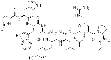 CAS # 62621-13-0, 4-D-Serine-6-D-leucine-9-(N-ethyl-L-prolinamide)-10-deglycinamide-luteinizing hormone-releasing factor (swine)