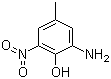 CAS # 6265-07-2, 2-Amino-4-methyl-6-nitrophenol, 2-Amino-6-nitro-p-cresol