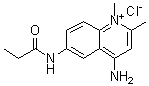 CAS # 6269-76-7, 4-Amino-1,2-dimethyl-6-[(1-oxopropyl)amino]quinolinium chloride, NSC 33364