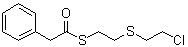 CAS # 6276-38-6, Benzeneethanethioic acid S-[2-[(2-chloroethyl)thio]ethyl] ester, NSC 36312