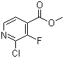 2-氯-3-氟异烟酸甲酯分子结构 (CAS 628691-95-2)