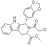 Methyl (1S,3S)-1-(1,3-benzodioxol-5-yl)-2-(2-chloroacetyl)-2,3,4,9-tetrahydro-1H-pyrido[3,4-b]indole-3-carboxylate molecular structure (CAS 629652-42-2)