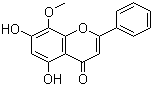 structure of CAS# 632-85-9, 汉黄芩素