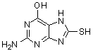 structure of CAS# 6324-72-7, 2-氨基-6-羟基-8-巯基嘌呤