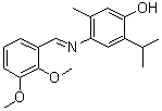CAS # 6325-51-5, 4-[[(2,3-Dimethoxyphenyl)methylene]amino]-5-methyl-2-(1-methylethyl)phenol, 6-(o-Veratrylideneamino)thymol, NSC 30945