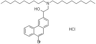 CAS 登录号：6328-12-7, 9-溴-alpha-[(二癸基氨基)甲基]-3-菲甲醇盐酸盐
