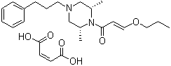 CAS 登录号：63378-13-2, (2R,6S)-rel-2,6-二甲基-1-(1-氧代-3-丙氧基-2-丙烯基)-4-(3-苯基丙基)哌嗪马来酸盐
