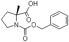 structure of CAS# 63399-74-6, Cbz-2-Methyl-D-proline