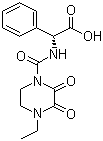 structure of CAS# 63422-71-9, (2R)-2-[(4-Ethyl-2,3-dioxopiperazinyl)carbonylamino]-2-phenylacetic acid