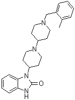 structure of CAS# 634616-95-8, 1,3-二氢-1-[1'-[(2-甲基苯基)甲基][1,4'-联哌啶]-4-基]-2H-苯并咪唑-2-酮