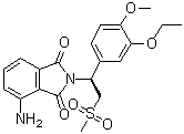 CAS # 635705-72-5, 4-Amino-2-[(1S)-1-(3-ethoxy-4-methoxyphenyl)-2-(methylsulfonyl)ethyl]-1H-isoindole-1,3(2H)-dione