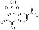 CAS # 63589-25-3, 4-Diazo-3,4-dihydro-7-nitro-3-oxo-1-naphthalenesulfonic acid, 1-Diazo-2-hydroxy-6-nitro-4-naphthalenesulfonic acid, 1-Diazo-2-oxo-6-nitronaphthalene-4-sulfonic acid, 6-Nitro-1,2-diazooxonaphthalene-4-sulfonic acid