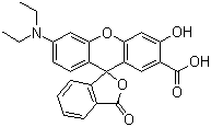 CAS # 6359-29-1, Mordant Red 15, C.I. 45305, 6'-(Diethylamino)-3'-hydroxy-3-oxospiro(isobenzofuran-1(3H),9'-(9H)xanthene)-2'-carboxylic acid