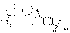 CAS # 6359-86-0, Mordant Orange 3, Sodium 4-[4,5-dihydro-4-[(2-hydroxy-5-nitrophenyl)azo]-3-methyl-5-oxo-1H-pyrazol-1-yl]benzenesulfonate