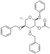 CAS 登录号：636559-71-2, 苯基 6-脱氧-3,4-二-O-(苯基甲基)-1-硫代-alpha-L-吡喃甘露糖苷乙酸酯