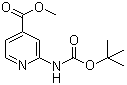 structure of CAS# 639091-75-1, 2-[[(1,1-Dimethylethoxy)carbonyl]amino]-4-pyridinecarboxylic acid methyl ester