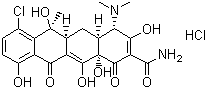 structure of CAS# 64-72-2, Chlortetracycline hydrochloride