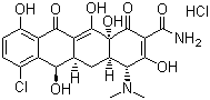 structure of CAS# 64-73-3, Demeclocycline hydrochloride