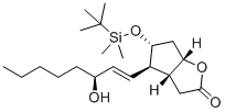 CAS # 64072-30-6, (3aR,4R,5R,6aS)-5-[[(1,1-dimethylethyl)dimethylsilyl]oxy]hexahydro-4-[(1E,3S)-3-hydroxy-1-octen-1-yl]-2H-Cyclopenta[b]furan-2-one