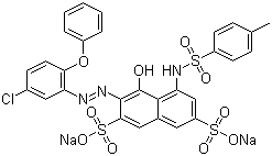 CAS # 6416-66-6, Tracid Brilliant Red B, Disodium 3-[(5-chloro-2-phenoxyphenyl)azo]-4-hydroxy-5-[[(p-tolyl)sulphonyl]amino]naphthalene-2,7-disulphonate