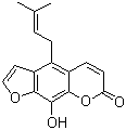 CAS # 642-05-7, Prangenidin, Alloimperatorin, NSC 301051, 9-Hydroxy-4-(3-methyl-2-buten-1-yl)-7H-furo[3,2-g][1]benzopyran-7-one