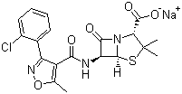 structure of CAS# 642-78-4, Sodium cloxacillin