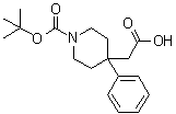 structure of CAS# 644982-20-7, 4-(Carboxymethyl)-4-phenylpiperidine-1-carboxylic acid tert-butyl ester
