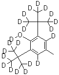 2,6-Bis[1,1-di(methyl-d<sub>3</sub>)ethyl-2,2,2-d<sub>3</sub>]-4-methylphen-3,5-d<sub>2</sub>-ol-d molecular structure (CAS 64502-99-4)