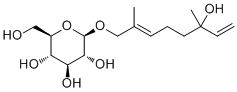 CAS 登录号：64776-96-1, Betulalbuside A, (2E,6R)-6-羟基-2,6-二甲基-2,7-辛二烯-1-基 beta-D-吡喃葡萄糖苷
