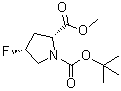 structure of CAS# 647857-43-0, 4-(R)-Fluoropyrrolidine-N,2-(R)-dicarboxylic acid 1-tert-butyl ester 2-methyl ester
