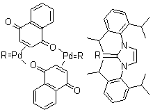 1,3-Bis(2,6-diisopropylphenyl)imidazol-2-ylidene(1,4-naphthoquinone)palladium dimer molecular structure (CAS 649736-75-4)