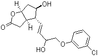 (3aR,4R,5R,6aS)-4-[(1E)-4-(3-氯苯氧基)-3-羟基-1-丁烯基]六氢-5-羟基-2H-环戊并[b]呋喃-2-酮分子结构 (CAS 652152-39-1)