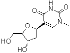structure of CAS# 65358-15-8, 5-(2-Deoxy-beta-D-erythro-pentofuranosyl)-1-methyl-2,4(1H,3H)-pyrimidinedione
