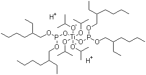 CAS # 65460-52-8, Tetraisopropyl di(dioctylphosphate) titanate, Bis[bis(2-ethylhexyl)phosphito-kO'']tetrakis(2-propanolato)-titanate(2-) dihydrogen