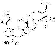 CAS 登录号：654663-85-1, 3alpha-乙酰氧基-30-羟基羽扇-20(29)-烯-23,28-二酸