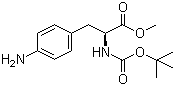 structure of CAS# 65615-90-9, Methyl (2S)-3-(4-aminophenyl)-2-[(tert-butoxycarbonyl)amino]propanoate